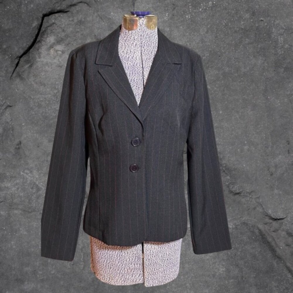 Black Blazer with Red Stripes